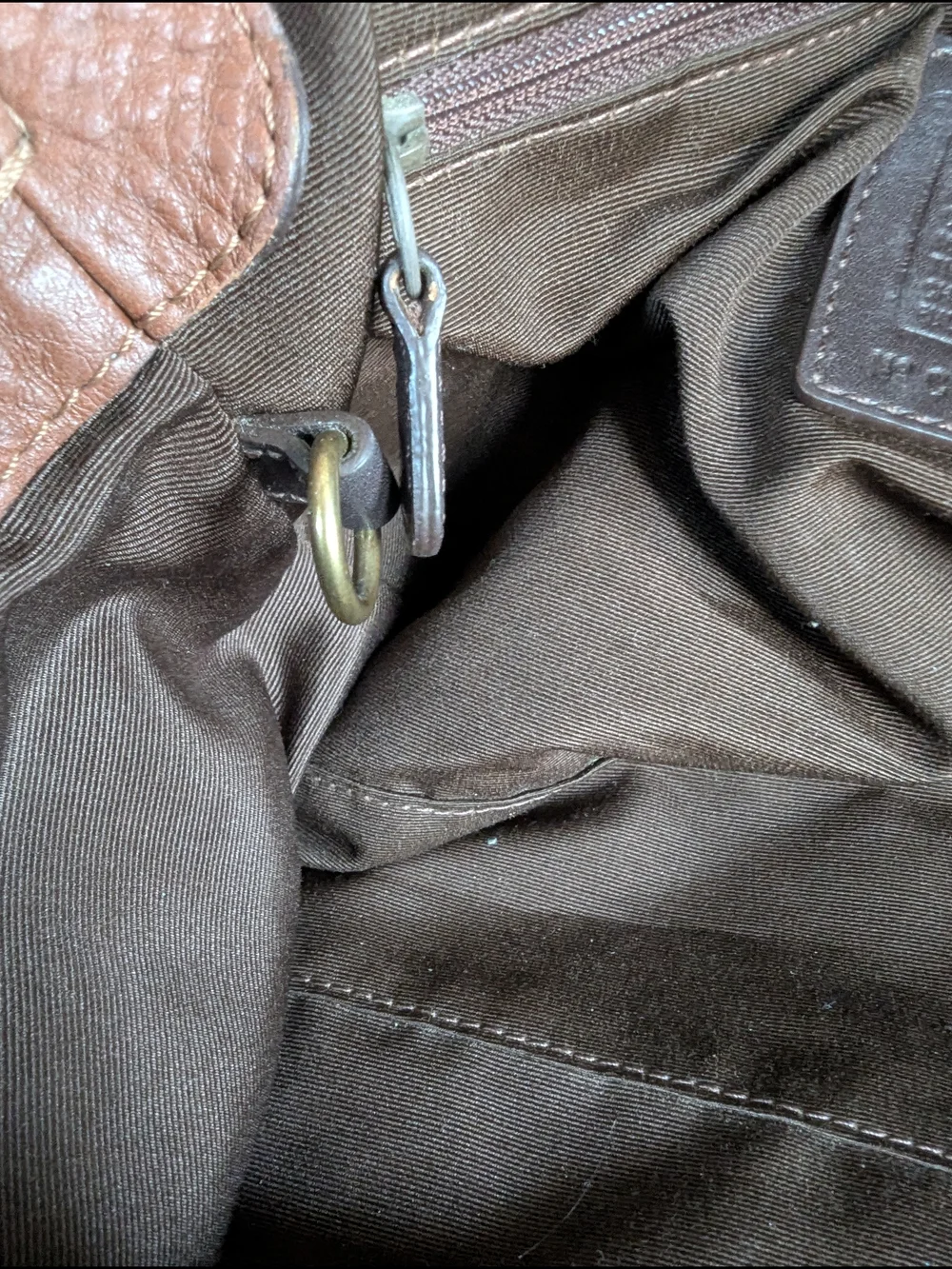 Coach Brown Pebbled Leather Shoulder Bag